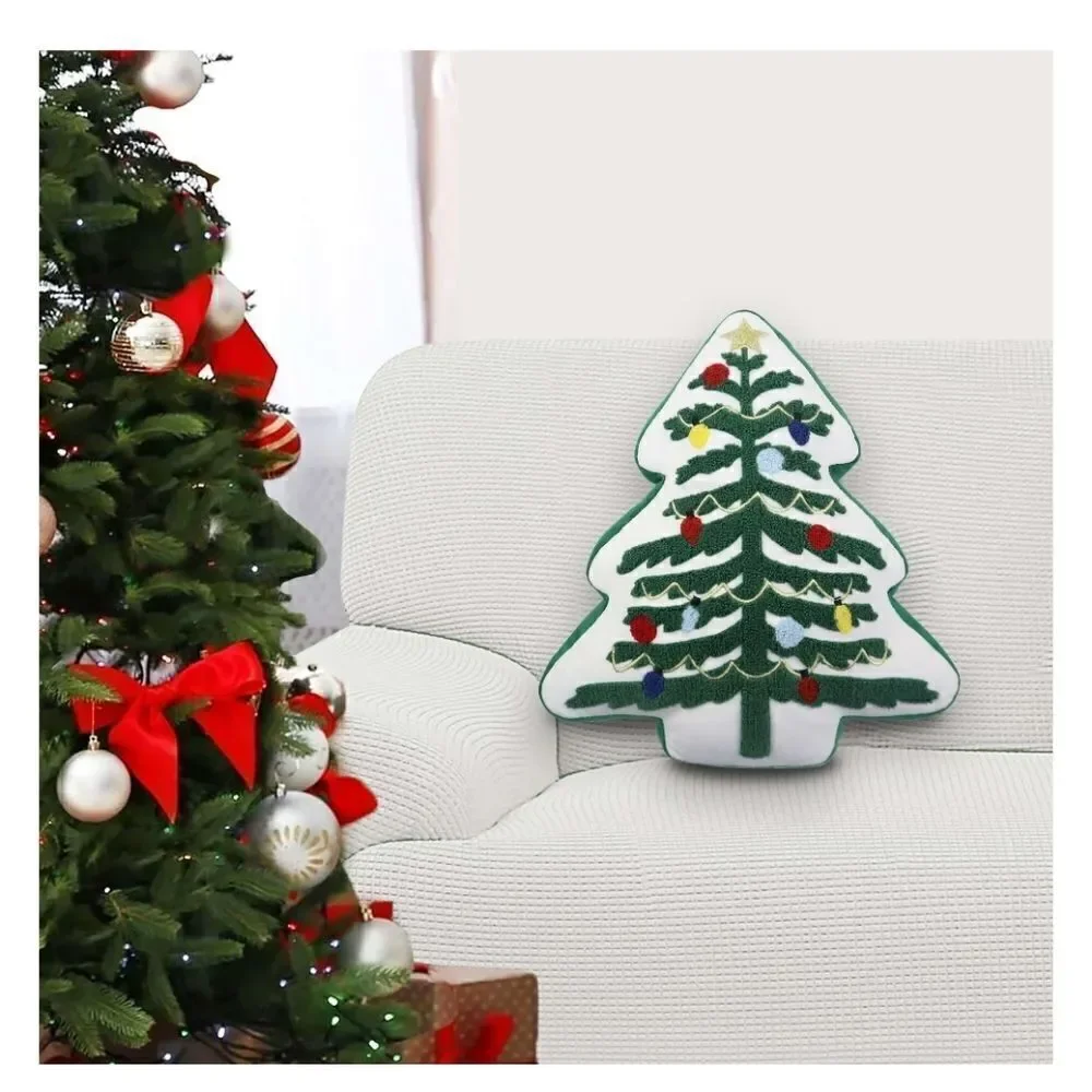 Holiday Time Green Holiday Pillows with Christmas Tree Design